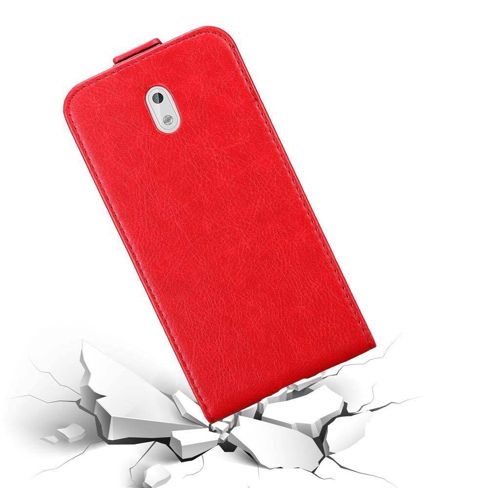 Cadorabo Hülle für Nokia 3 2017 Schutz Hülle in Rot Flip Etui Handyhülle Case Cover