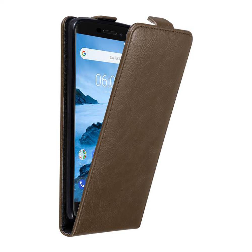Cadorabo Hülle für Nokia 6.1 Schutz Hülle in Braun Flip Etui Handyhülle Case Cover