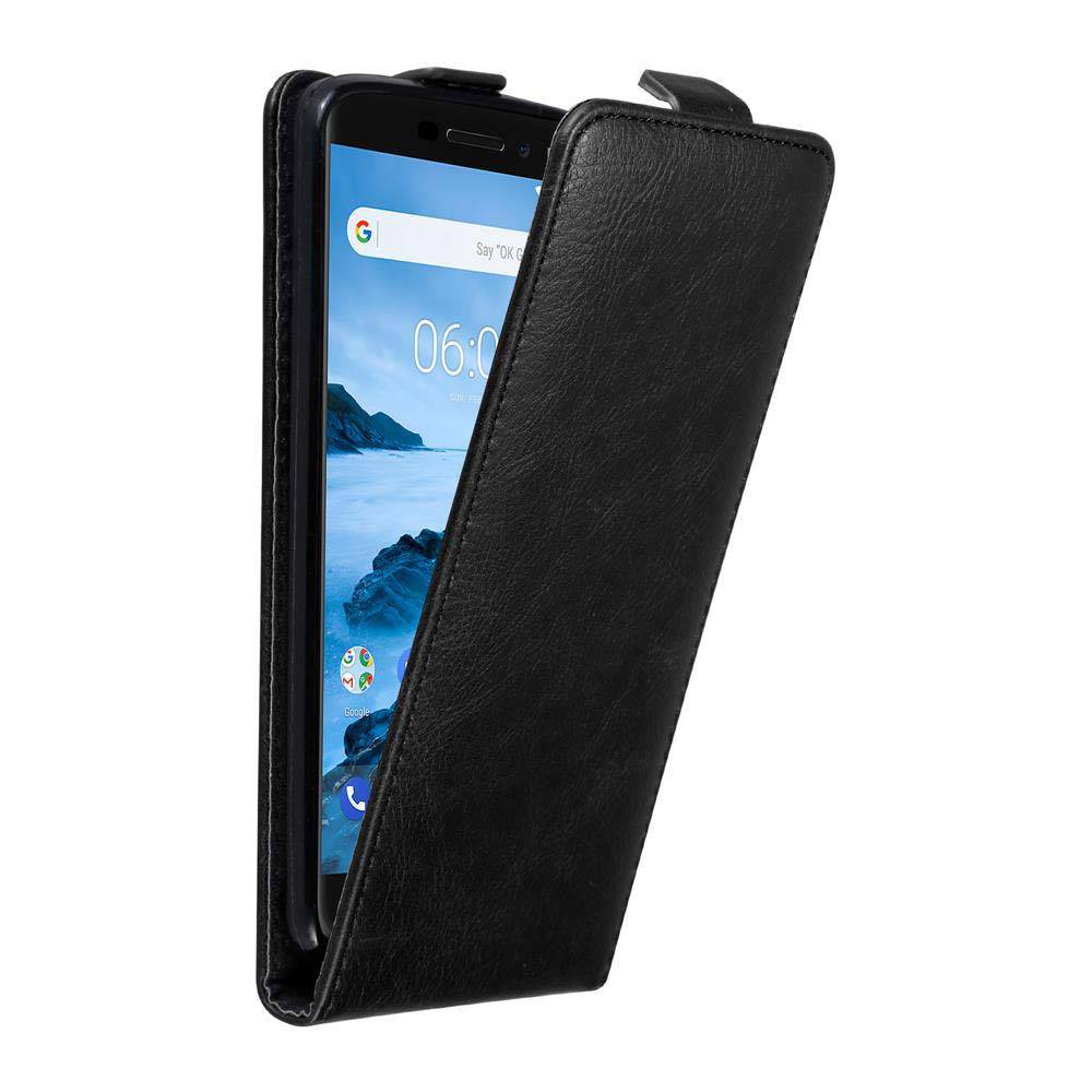 Cadorabo Hülle für Nokia 6.1 Schutz Hülle in Schwarz Flip Etui Handyhülle Case Cover