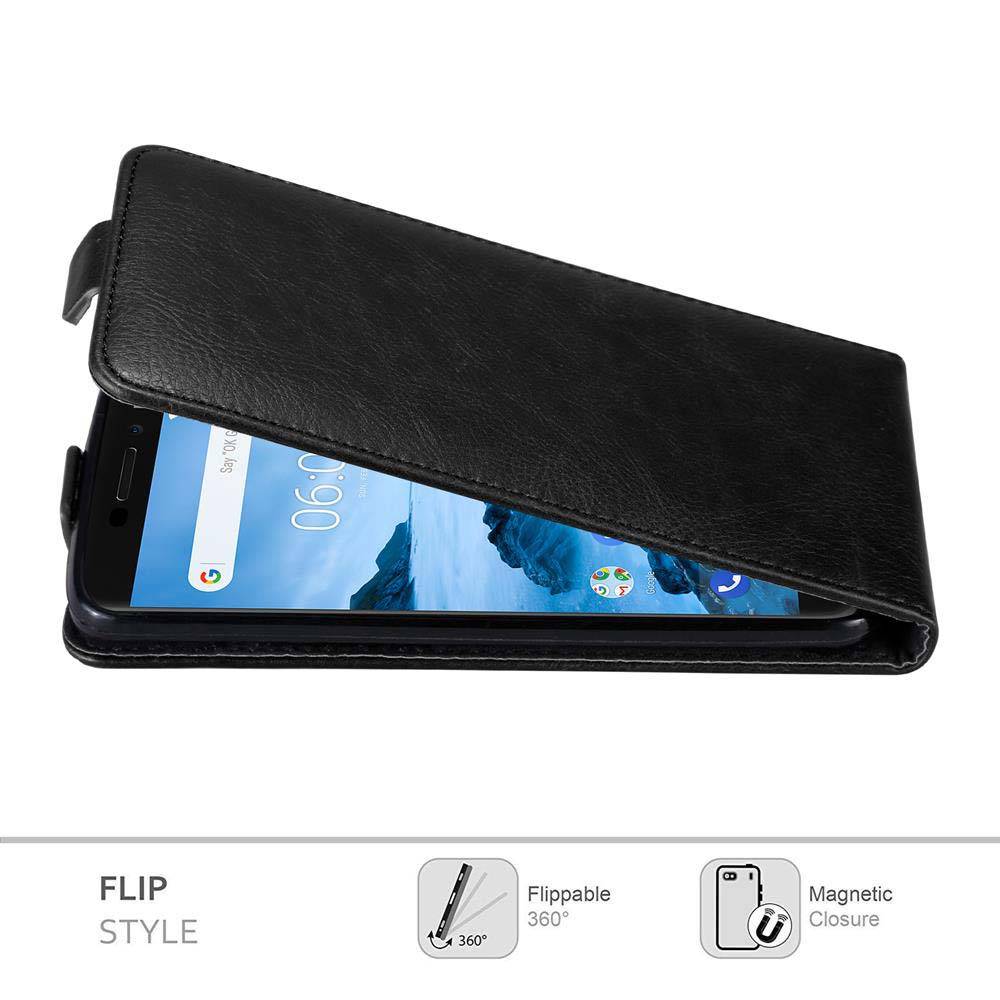 Cadorabo Hülle für Nokia 6.1 Schutz Hülle in Schwarz Flip Etui Handyhülle Case Cover