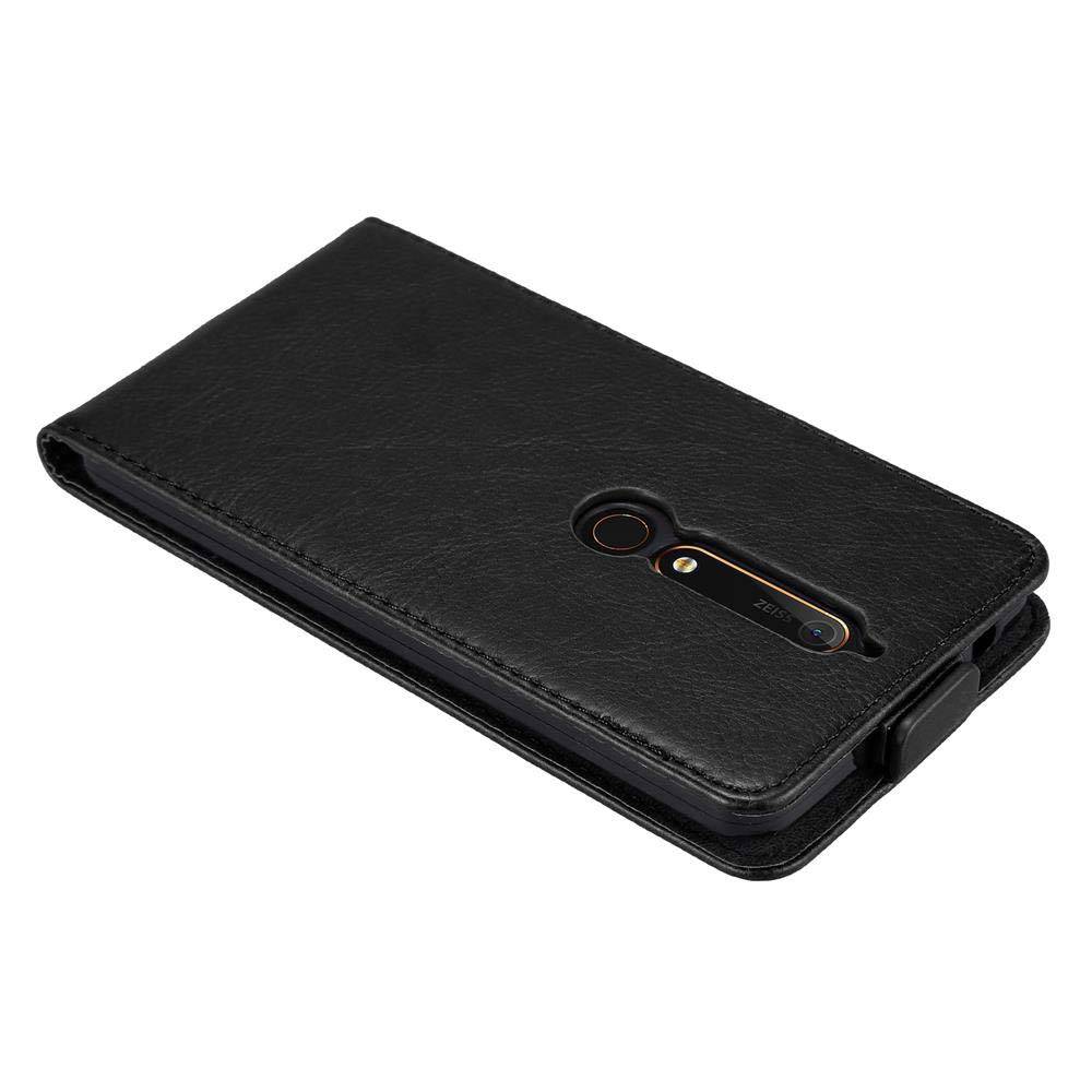 Cadorabo Hülle für Nokia 6.1 Schutz Hülle in Schwarz Flip Etui Handyhülle Case Cover