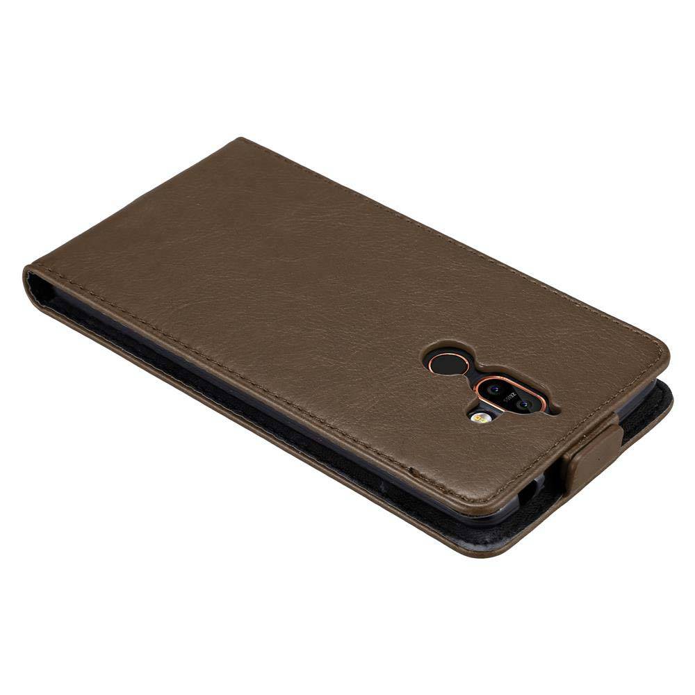 Cadorabo Hülle für Nokia 7 PLUS Schutz Hülle in Braun Flip Etui Handyhülle Case Cover