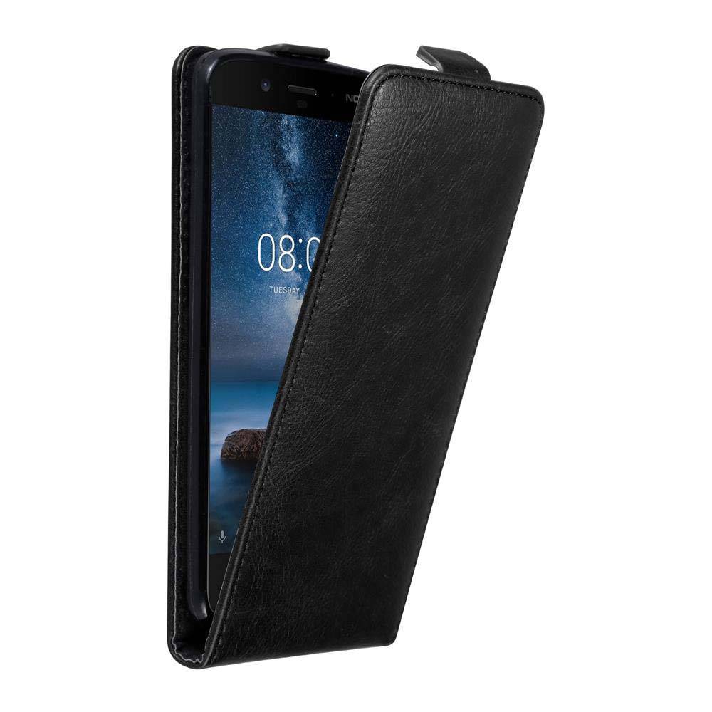 Cadorabo Hülle für Nokia 8 2017 Schutz Hülle in Schwarz Flip Etui Handyhülle Case Cover