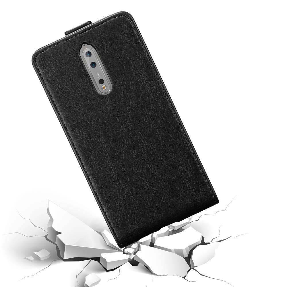 Cadorabo Hülle für Nokia 8 2017 Schutz Hülle in Schwarz Flip Etui Handyhülle Case Cover