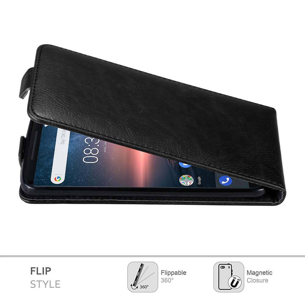 Cadorabo Hülle für Nokia 8 Sirocco Schutz Hülle in Schwarz Flip Etui Handyhülle Case Cover