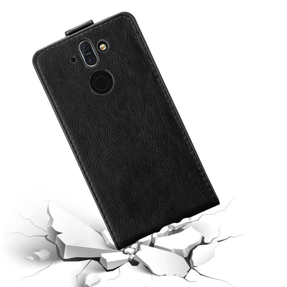 Cadorabo Hülle für Nokia 8 Sirocco Schutz Hülle in Schwarz Flip Etui Handyhülle Case Cover