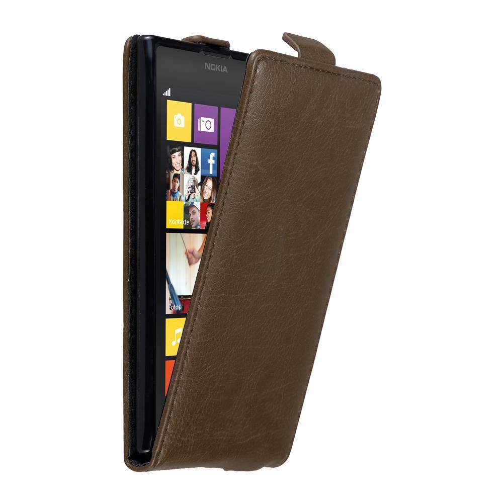 Cadorabo Hülle für Nokia Lumia 1020 Schutz Hülle in Braun Flip Etui Handyhülle Case Cover