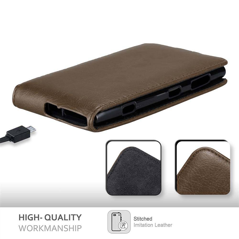 Cadorabo Hülle für Nokia Lumia 1020 Schutz Hülle in Braun Flip Etui Handyhülle Case Cover