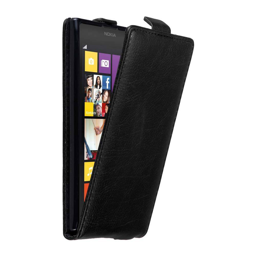 Cadorabo Hülle für Nokia Lumia 1020 Schutz Hülle in Schwarz Flip Etui Handyhülle Case Cover