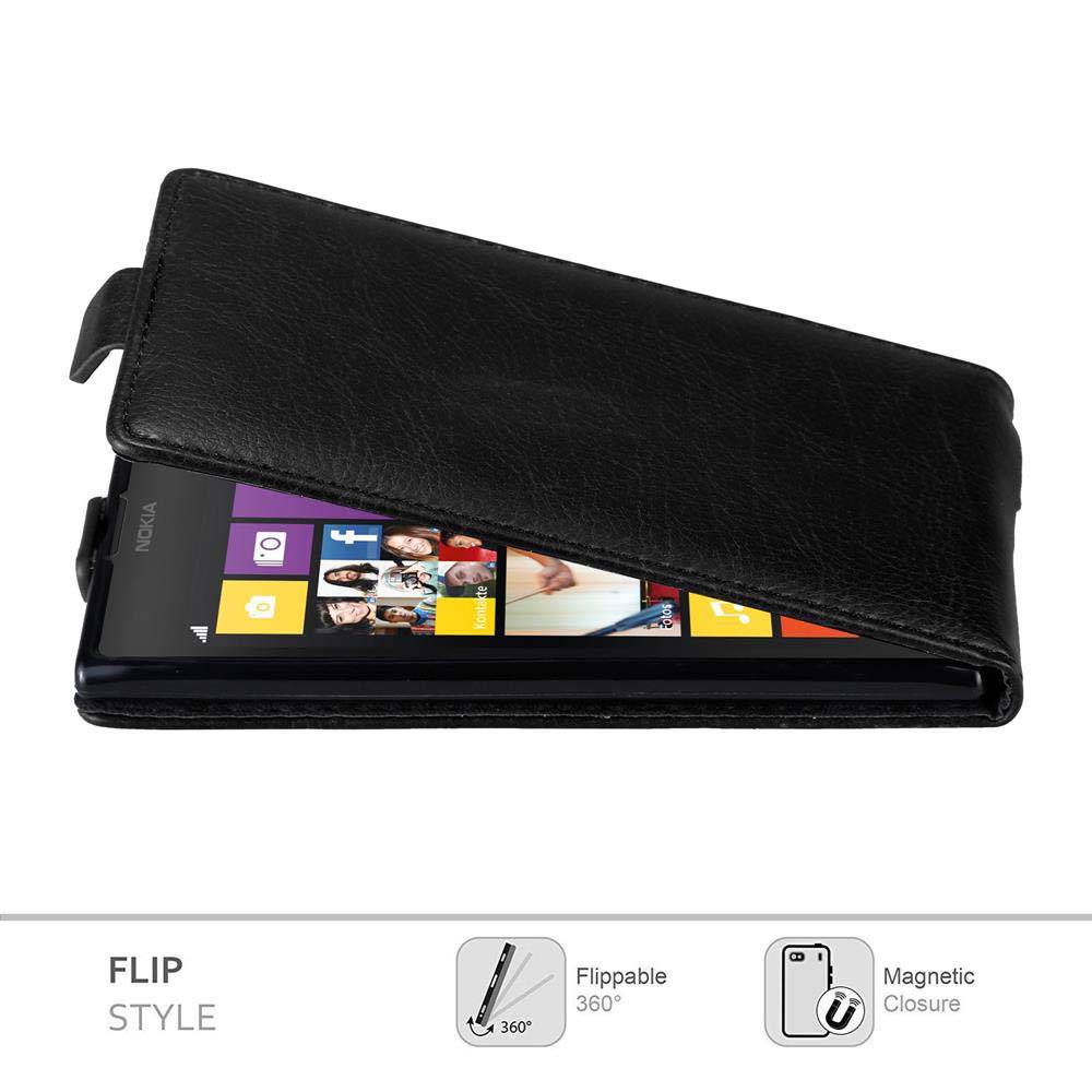 Cadorabo Hülle für Nokia Lumia 1020 Schutz Hülle in Schwarz Flip Etui Handyhülle Case Cover