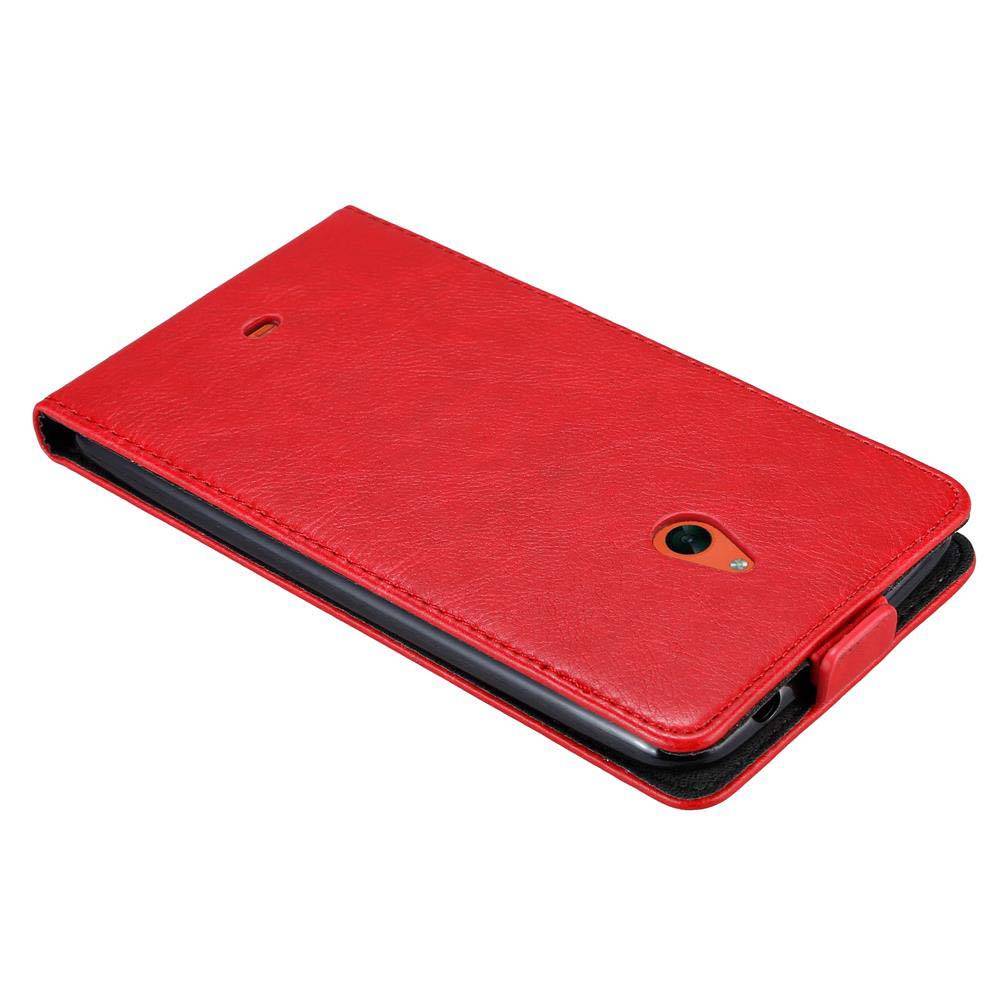Cadorabo Hülle für Nokia Lumia 1320 Schutz Hülle in Rot Flip Etui Handyhülle Case Cover