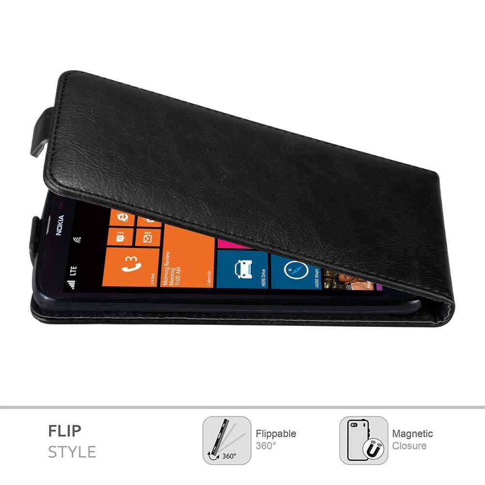 Cadorabo Hülle für Nokia Lumia 1320 Schutz Hülle in Schwarz Flip Etui Handyhülle Case Cover
