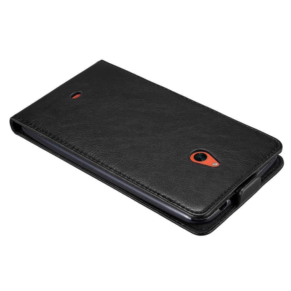 Cadorabo Hülle für Nokia Lumia 1320 Schutz Hülle in Schwarz Flip Etui Handyhülle Case Cover