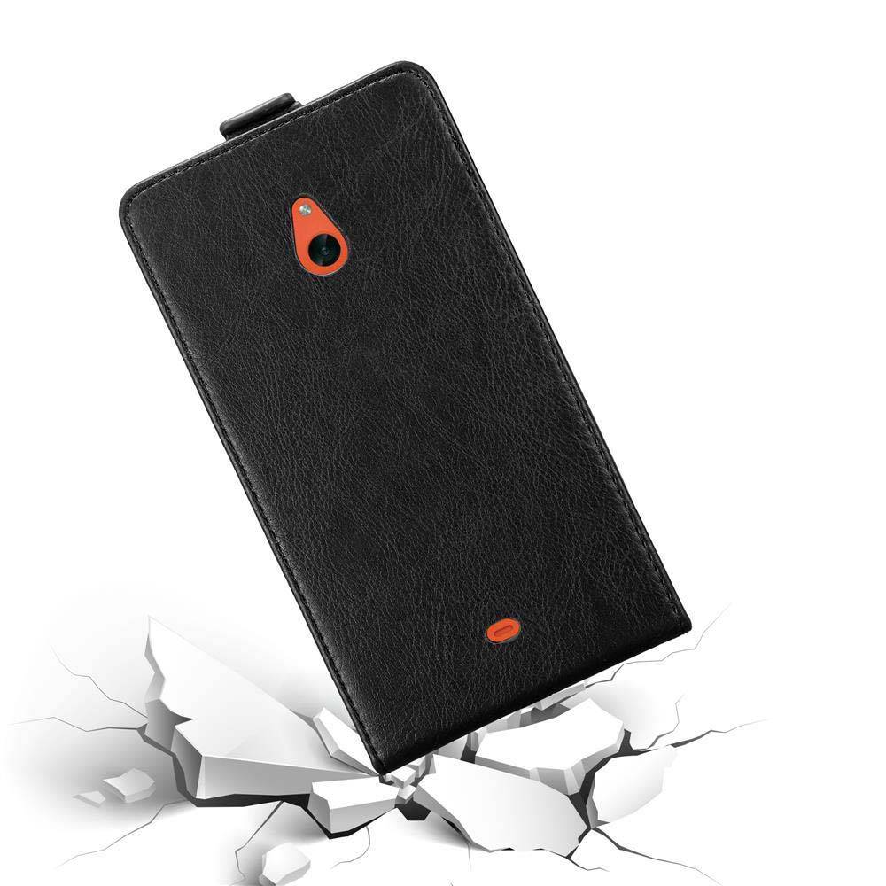 Cadorabo Hülle für Nokia Lumia 1320 Schutz Hülle in Schwarz Flip Etui Handyhülle Case Cover