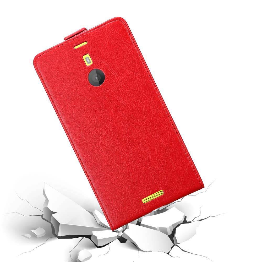 Cadorabo Hülle für Nokia Lumia 1520 Schutz Hülle in Rot Flip Etui Handyhülle Case Cover