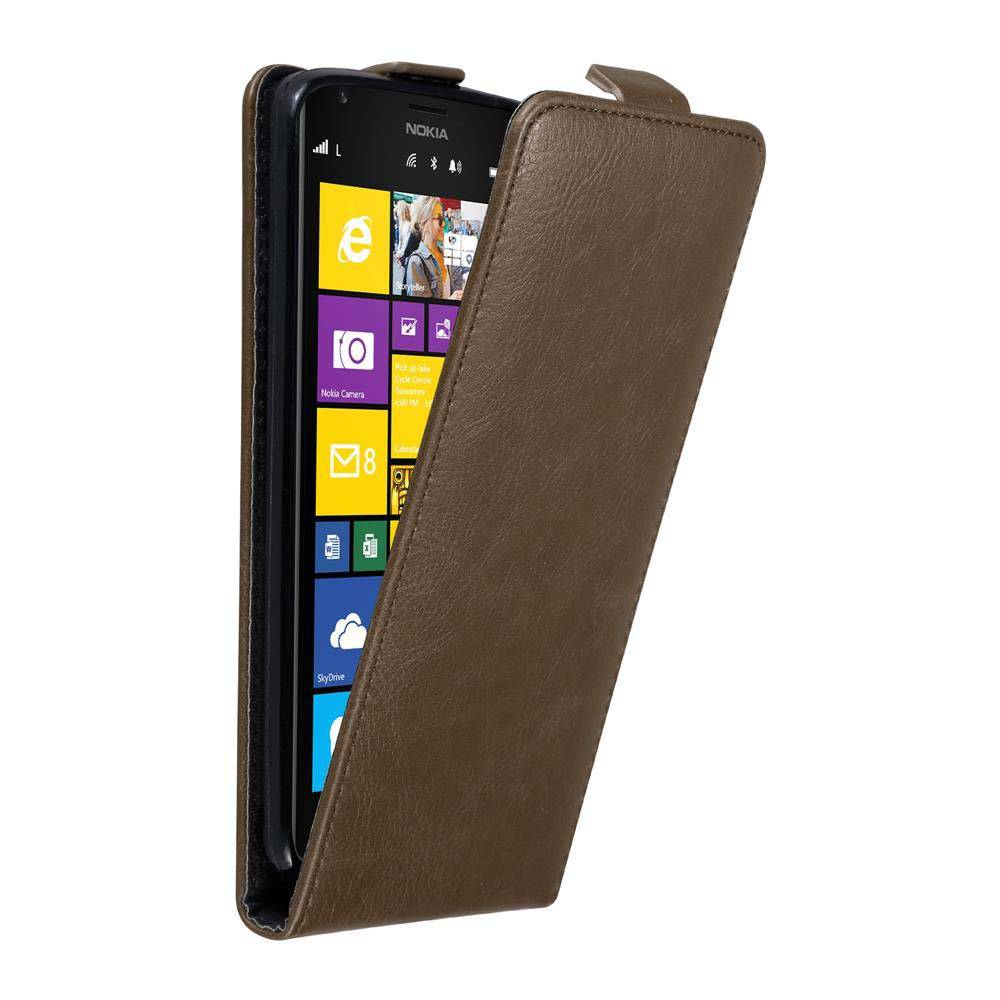 Cadorabo Hülle für Nokia Lumia 1520 Schutz Hülle in Braun Flip Etui Handyhülle Case Cover