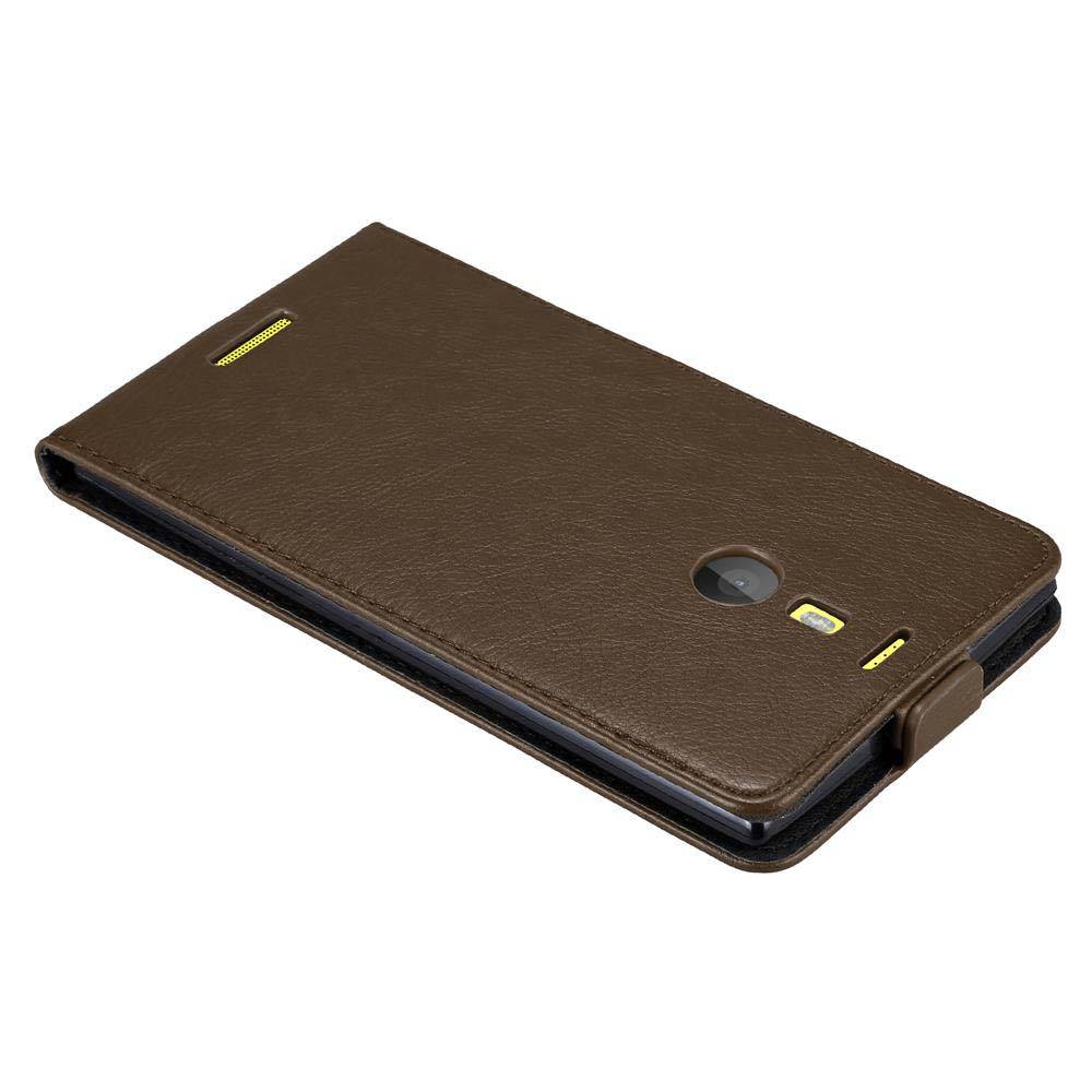 Cadorabo Hülle für Nokia Lumia 1520 Schutz Hülle in Braun Flip Etui Handyhülle Case Cover