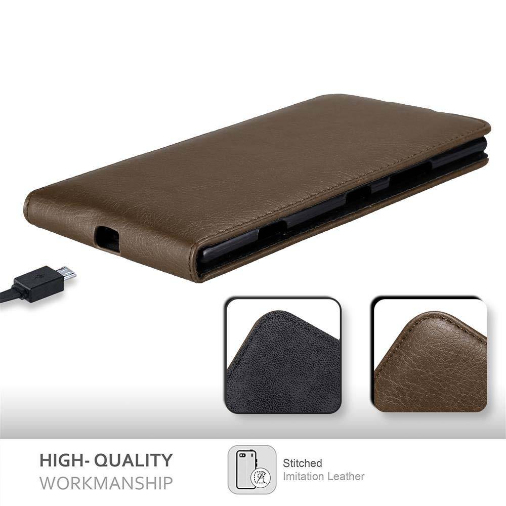 Cadorabo Hülle für Nokia Lumia 1520 Schutz Hülle in Braun Flip Etui Handyhülle Case Cover