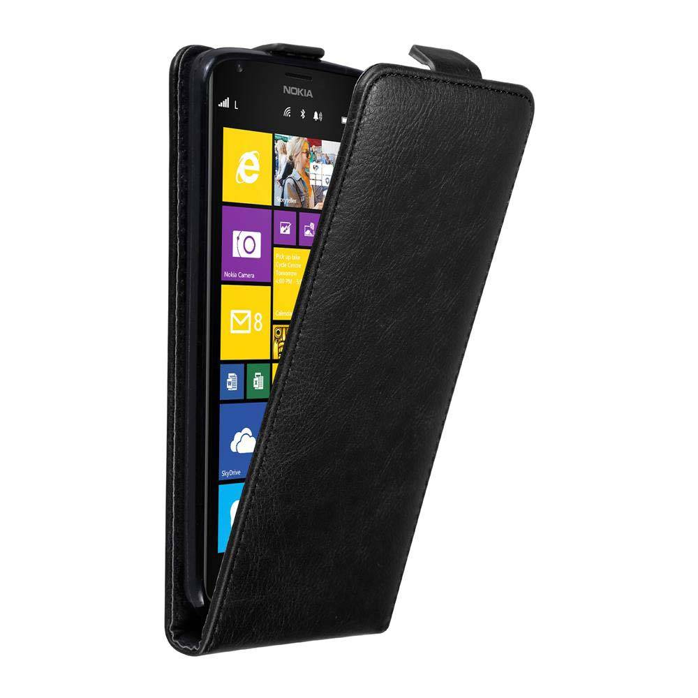 Cadorabo Hülle für Nokia Lumia 1520 Schutz Hülle in Schwarz Flip Etui Handyhülle Case Cover