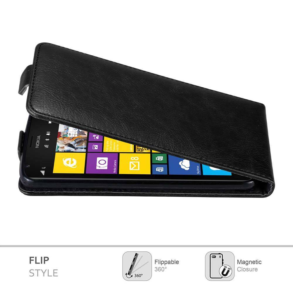 Cadorabo Hülle für Nokia Lumia 1520 Schutz Hülle in Schwarz Flip Etui Handyhülle Case Cover