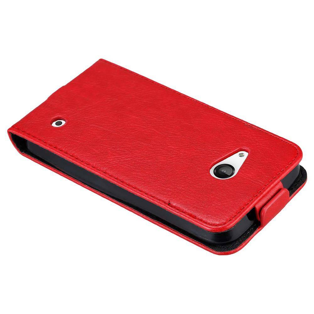 Cadorabo Hülle für Nokia Lumia 550 Schutz Hülle in Rot Flip Etui Handyhülle Case Cover