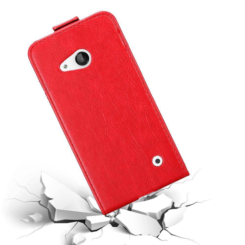 Cadorabo Hülle für Nokia Lumia 550 Schutz Hülle in Rot Flip Etui Handyhülle Case Cover