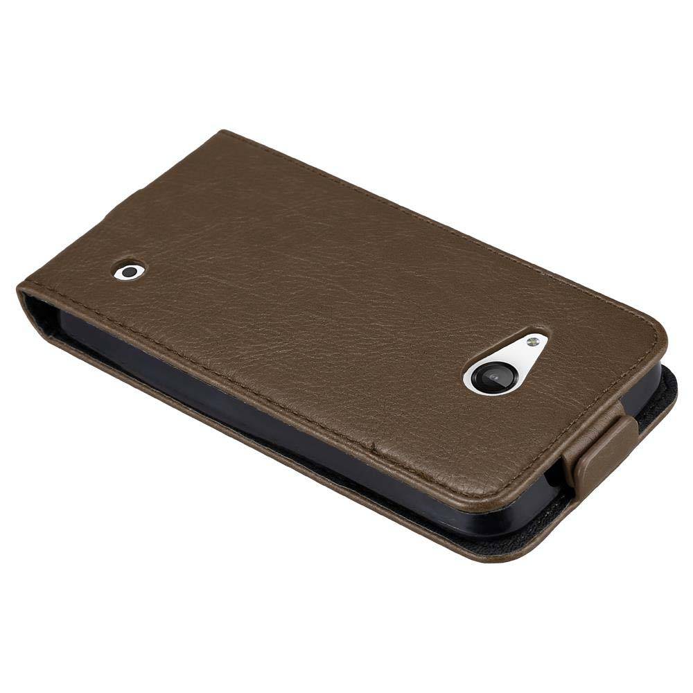 Cadorabo Hülle für Nokia Lumia 550 Schutz Hülle in Braun Flip Etui Handyhülle Case Cover