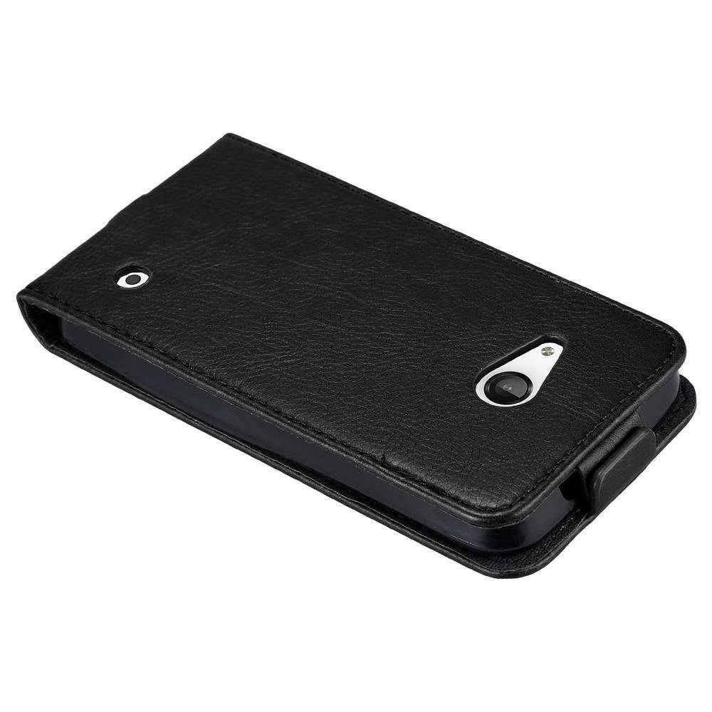 Cadorabo Hülle für Nokia Lumia 550 Schutz Hülle in Schwarz Flip Etui Handyhülle Case Cover