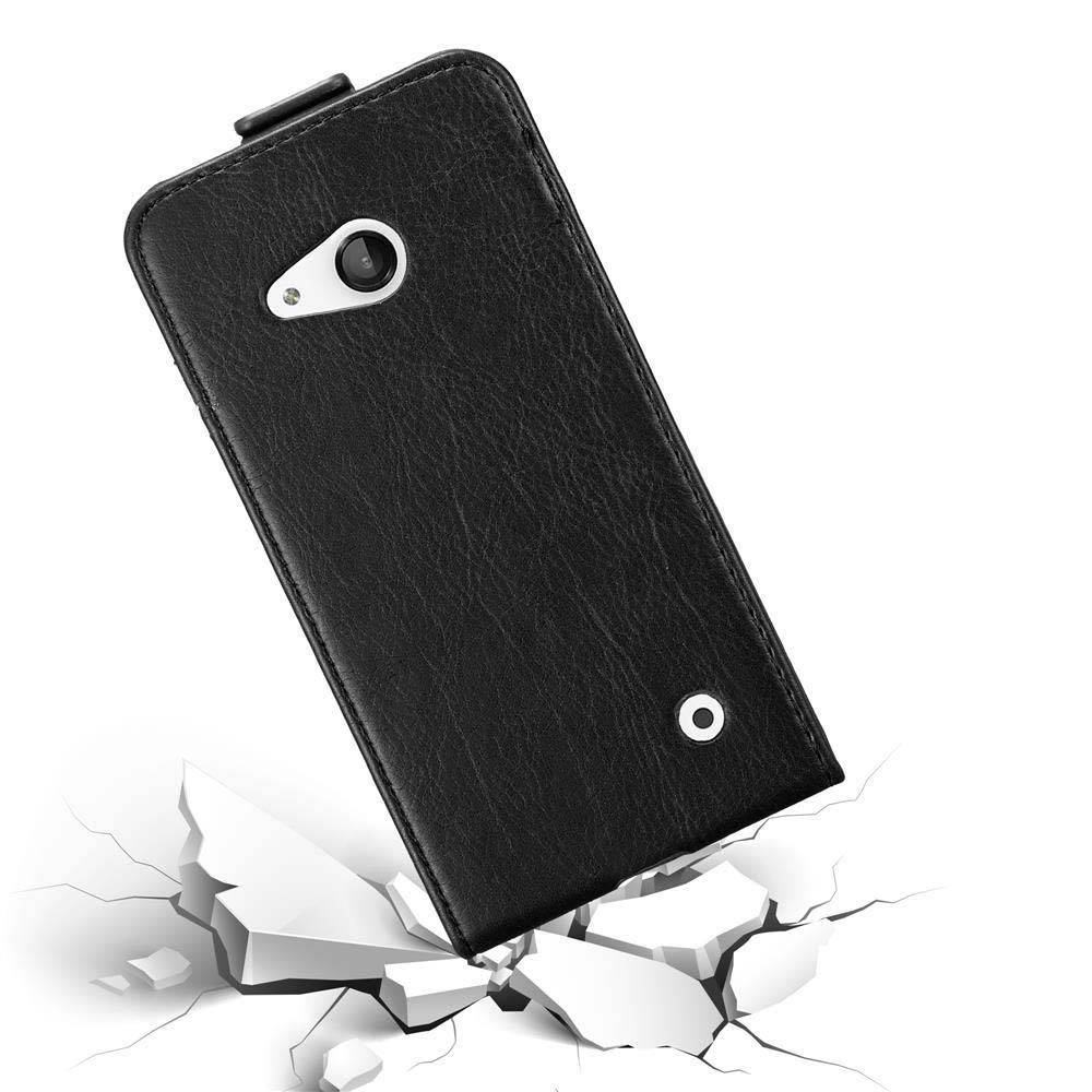 Cadorabo Hülle für Nokia Lumia 550 Schutz Hülle in Schwarz Flip Etui Handyhülle Case Cover