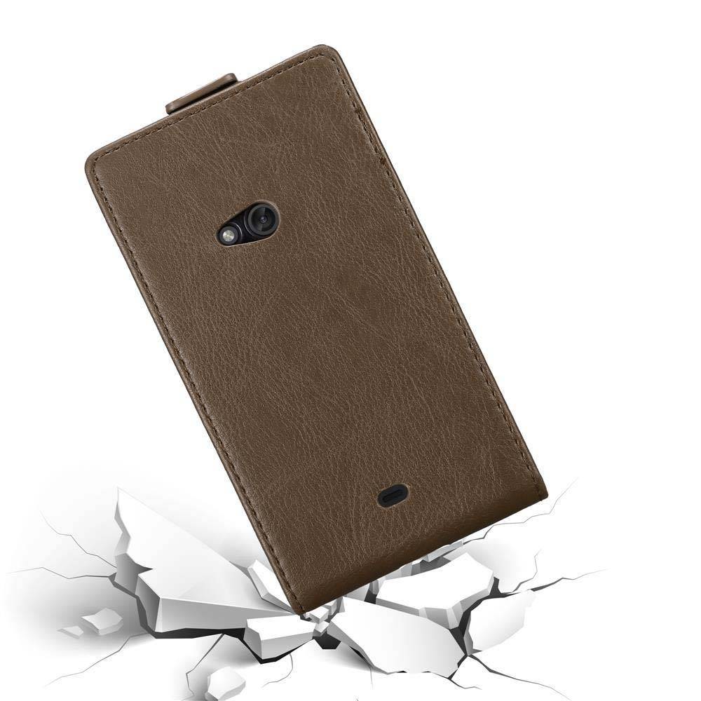Cadorabo Hülle für Nokia Lumia 625 Schutz Hülle in Braun Flip Etui Handyhülle Case Cover