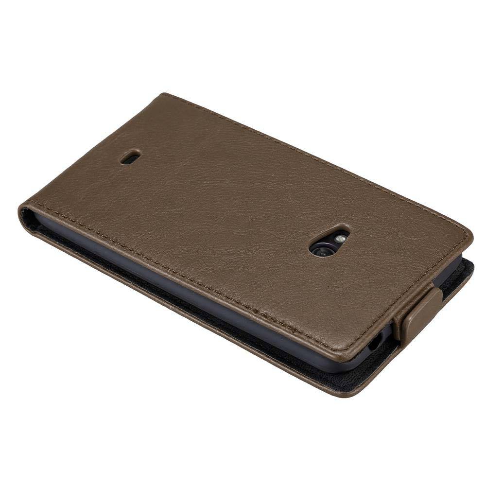 Cadorabo Hülle für Nokia Lumia 625 Schutz Hülle in Braun Flip Etui Handyhülle Case Cover