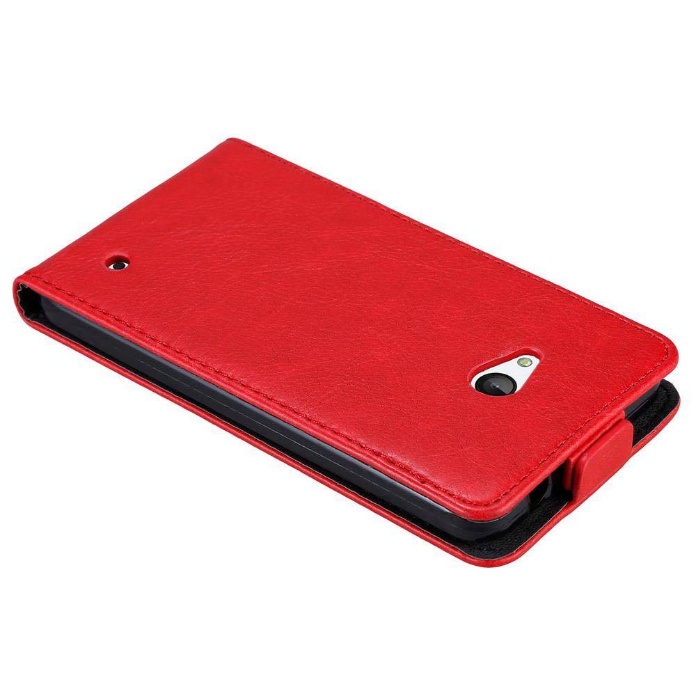 Cadorabo Hülle für Nokia Lumia 640 Schutz Hülle in Rot Flip Etui Handyhülle Case Cover