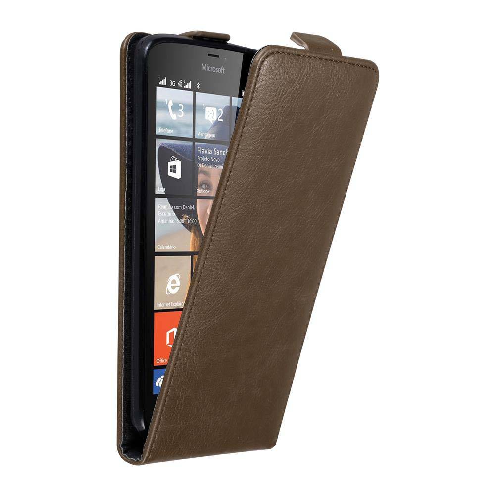 Cadorabo Hülle für Nokia Lumia 640 Schutz Hülle in Braun Flip Etui Handyhülle Case Cover