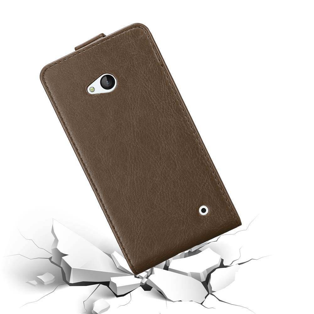 Cadorabo Hülle für Nokia Lumia 640 Schutz Hülle in Braun Flip Etui Handyhülle Case Cover