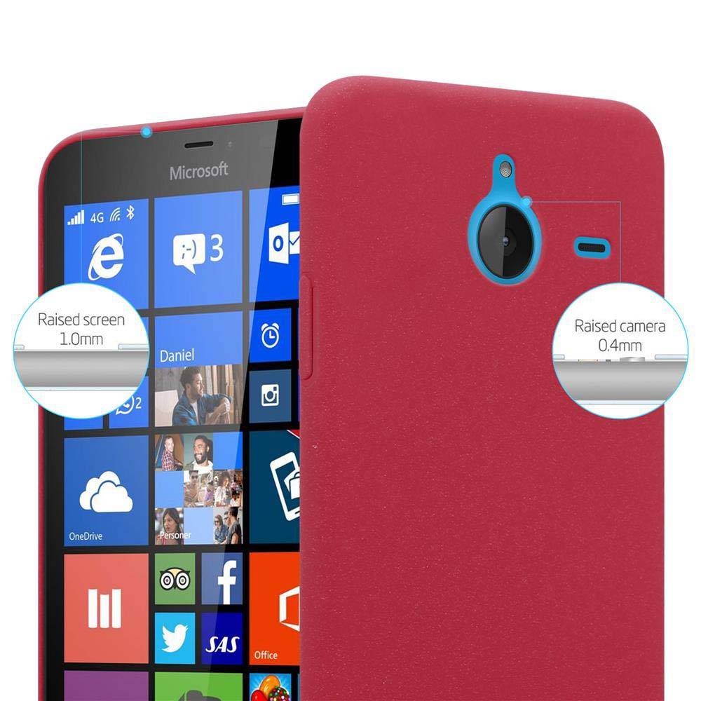Cadorabo Schutzhülle für Nokia Lumia 640 XL Hülle in Rot Etui Hard Case Handyhülle Cover