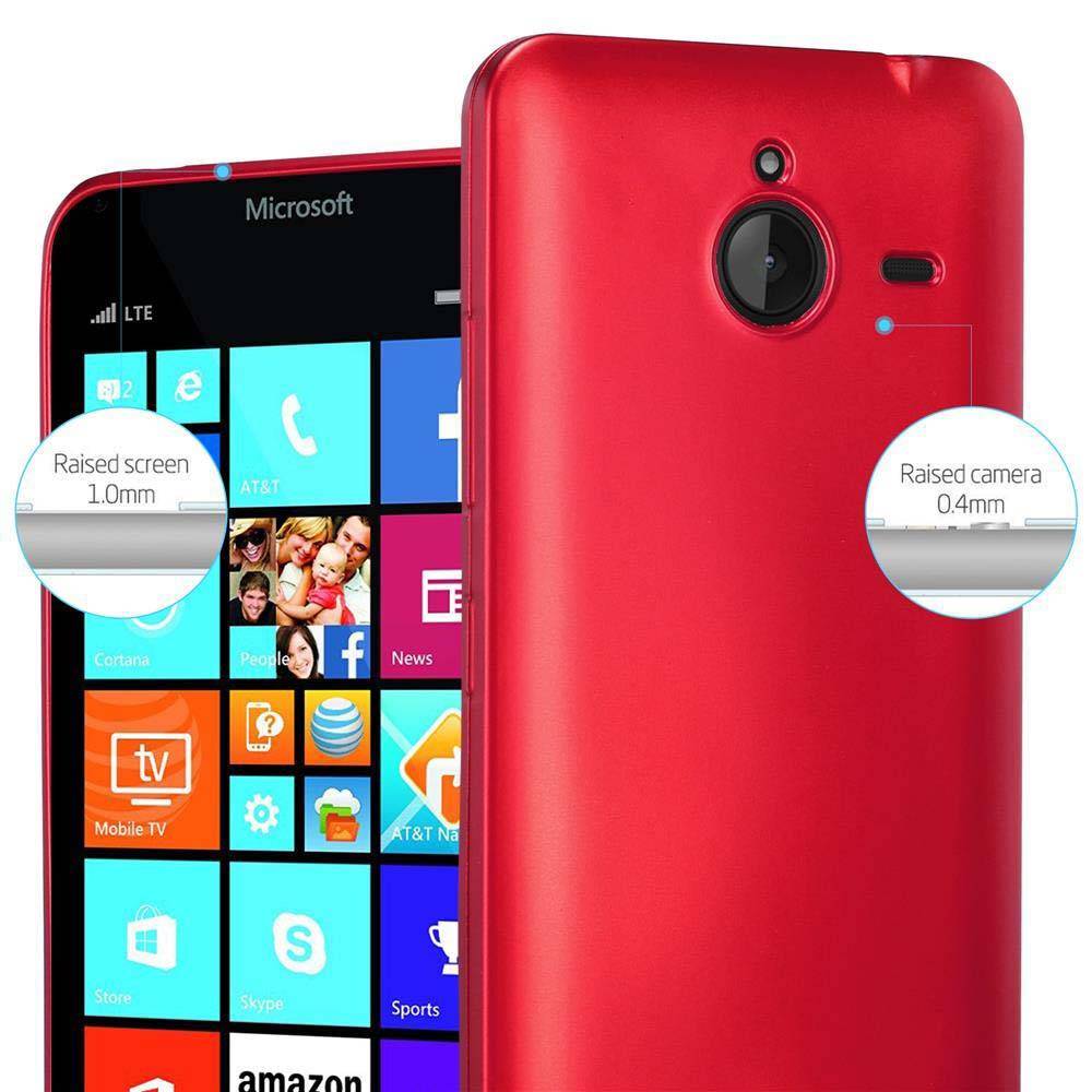 Cadorabo Schutzhülle für Nokia Lumia 640 XL Hülle in Rot Handyhülle TPU Silikon Etui Cover Case