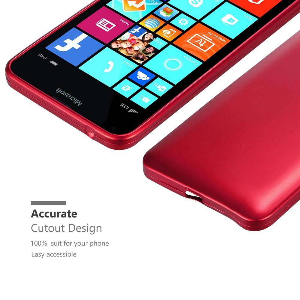 Cadorabo Schutzhülle für Nokia Lumia 640 XL Hülle in Rot Handyhülle TPU Silikon Etui Cover Case