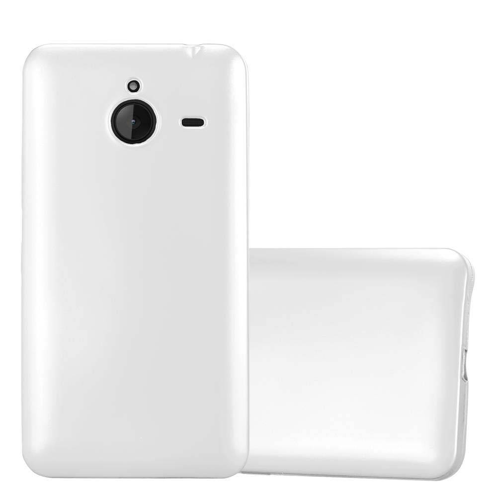 Cadorabo Schutzhülle für Nokia Lumia 640 XL Hülle in Silber Handyhülle TPU Silikon Etui Cover Case