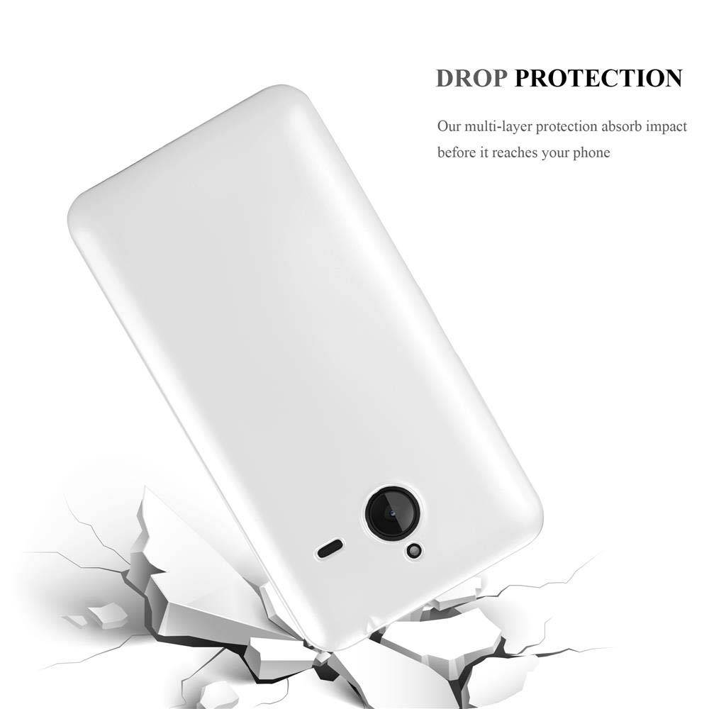 Cadorabo Schutzhülle für Nokia Lumia 640 XL Hülle in Silber Handyhülle TPU Silikon Etui Cover Case