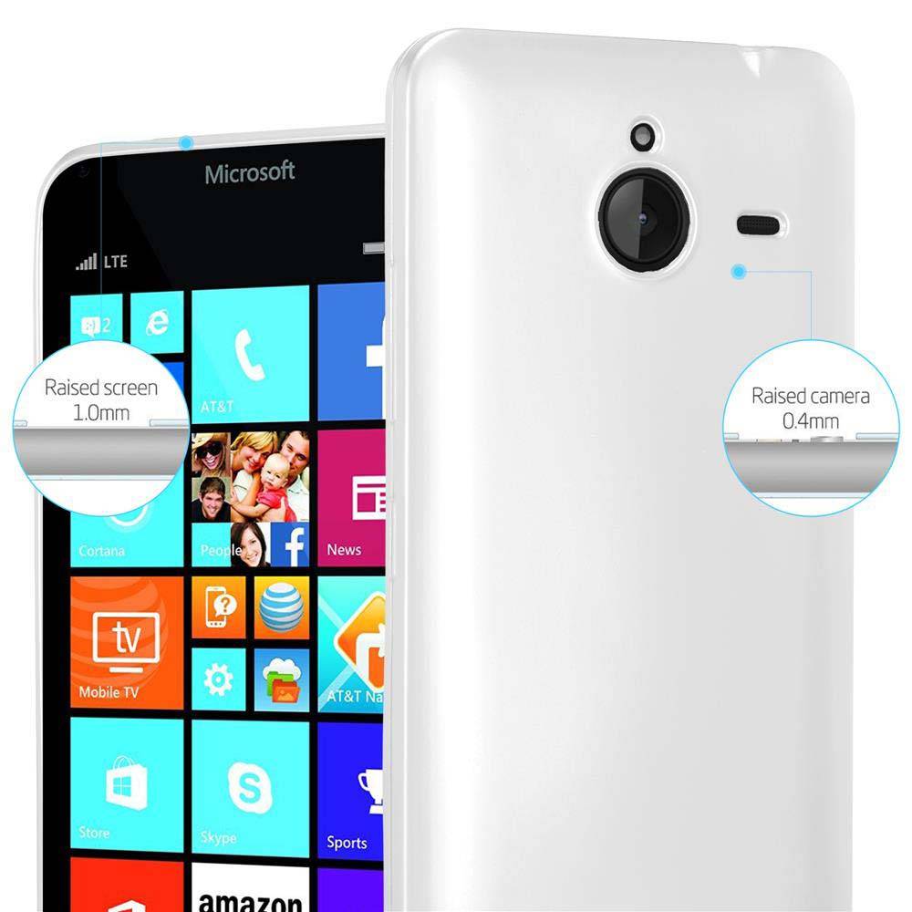 Cadorabo Schutzhülle für Nokia Lumia 640 XL Hülle in Silber Handyhülle TPU Silikon Etui Cover Case