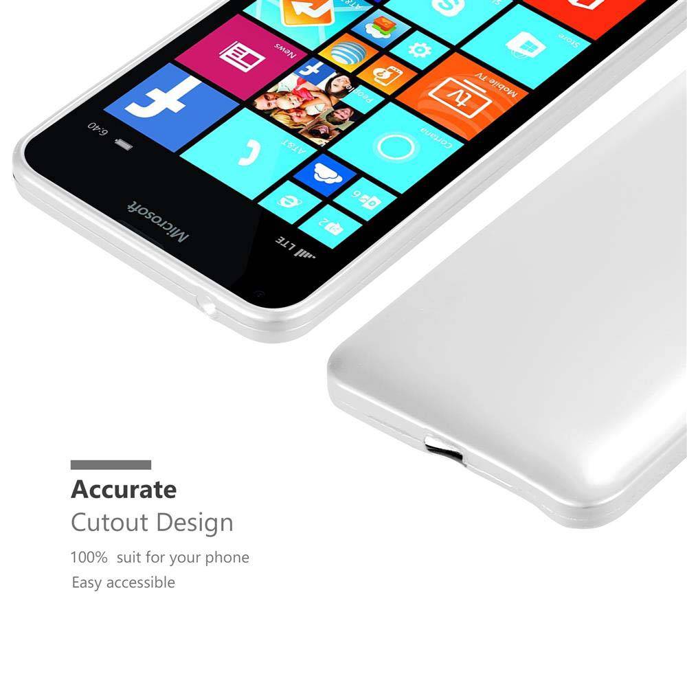 Cadorabo Schutzhülle für Nokia Lumia 640 XL Hülle in Silber Handyhülle TPU Silikon Etui Cover Case