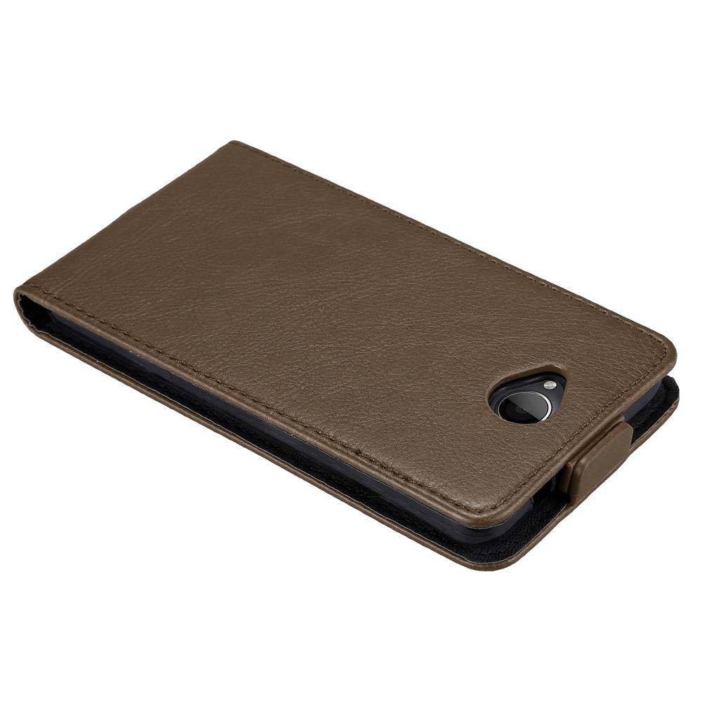 Cadorabo Hülle für Nokia Lumia 650 Schutz Hülle in Braun Flip Etui Handyhülle Case Cover