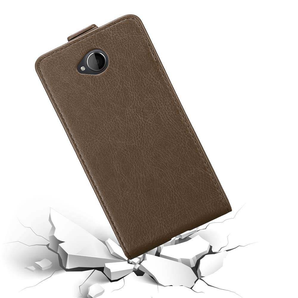 Cadorabo Hülle für Nokia Lumia 650 Schutz Hülle in Braun Flip Etui Handyhülle Case Cover