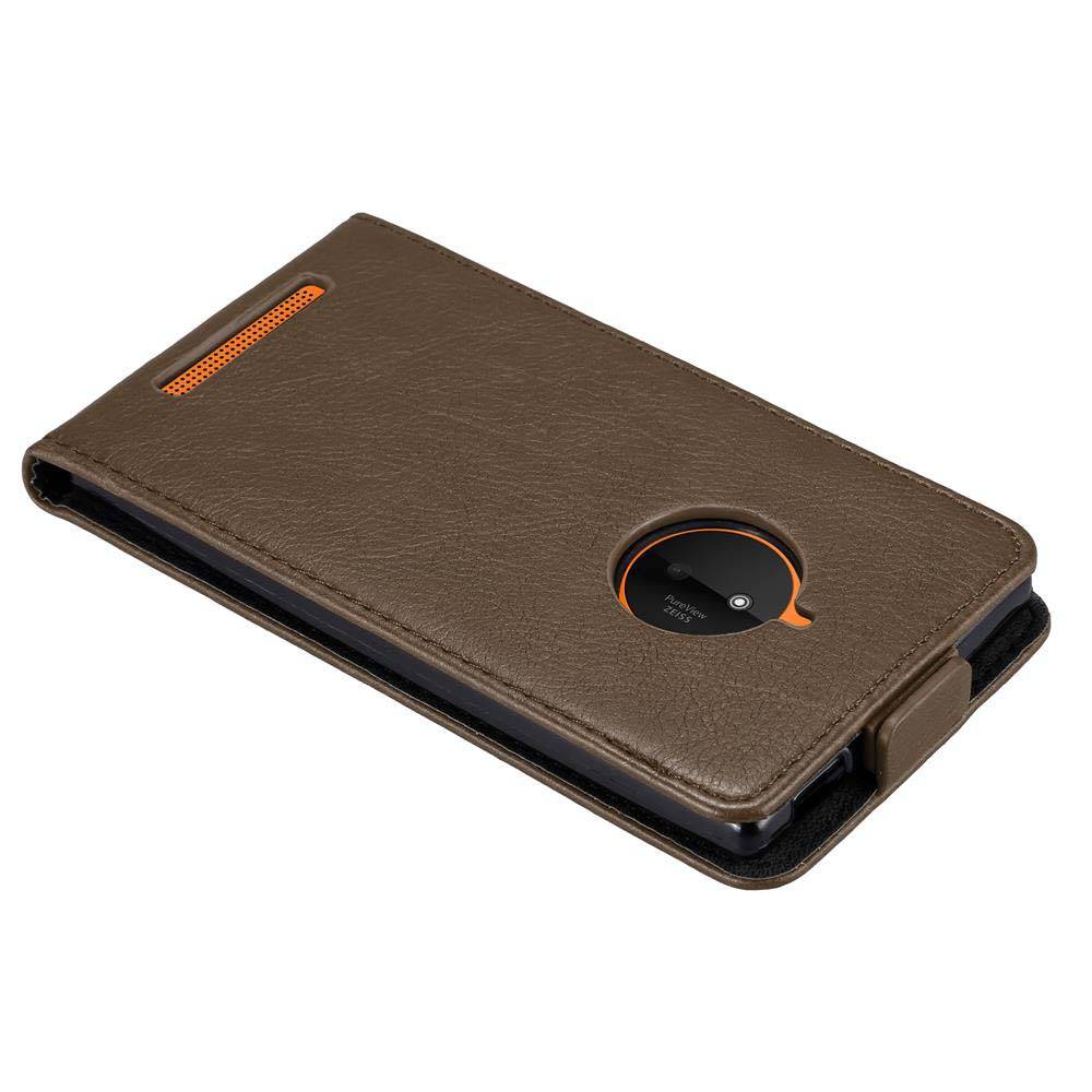 Cadorabo Hülle für Nokia Lumia 830 Schutz Hülle in Braun Flip Etui Handyhülle Case Cover