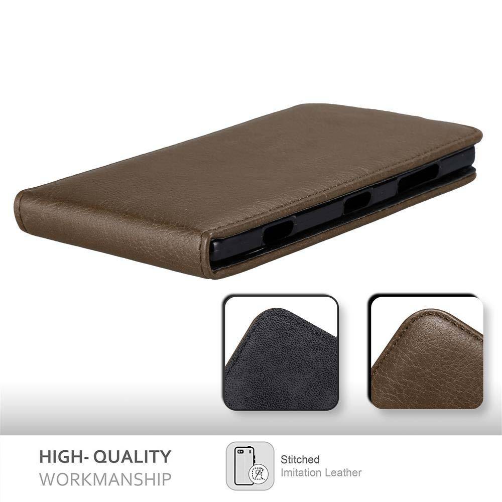 Cadorabo Hülle für Nokia Lumia 830 Schutz Hülle in Braun Flip Etui Handyhülle Case Cover