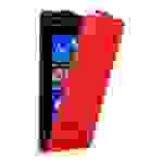 Cadorabo Hülle für Nokia Lumia 925 Schutz Hülle in Rot Flip Etui Handyhülle Case Cover