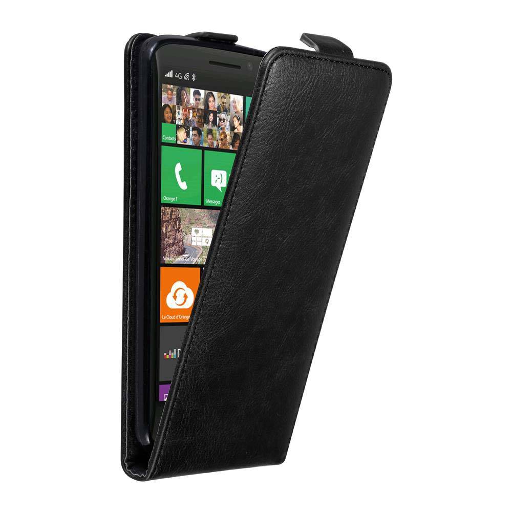 Cadorabo Hülle für Nokia Lumia 929 / 930 Schutz Hülle in Schwarz Flip Etui Handyhülle Case Cover