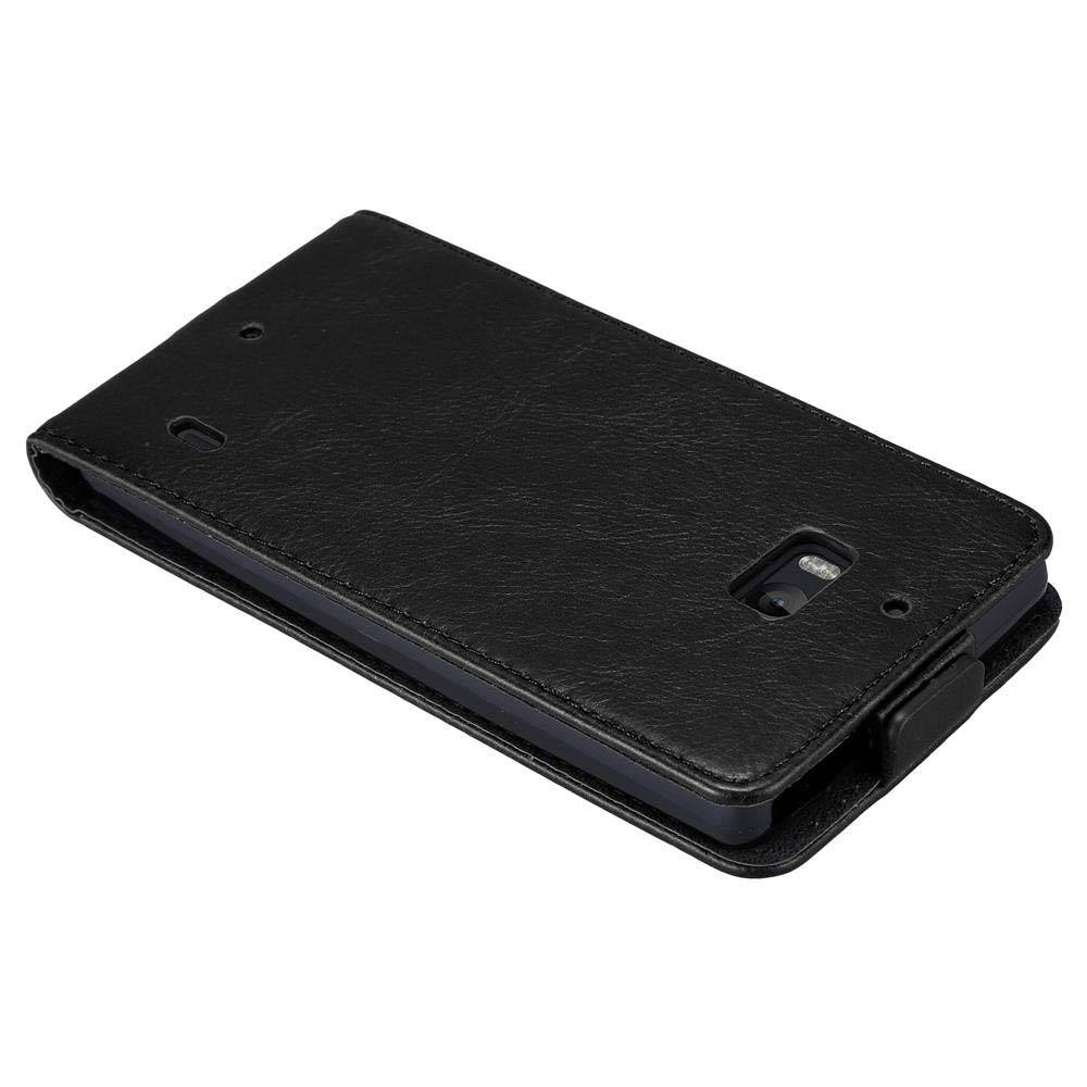 Cadorabo Hülle für Nokia Lumia 929 / 930 Schutz Hülle in Schwarz Flip Etui Handyhülle Case Cover