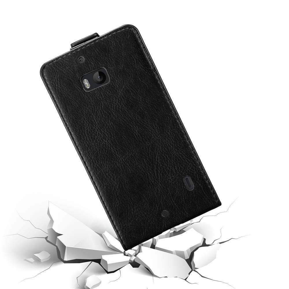 Cadorabo Hülle für Nokia Lumia 929 / 930 Schutz Hülle in Schwarz Flip Etui Handyhülle Case Cover