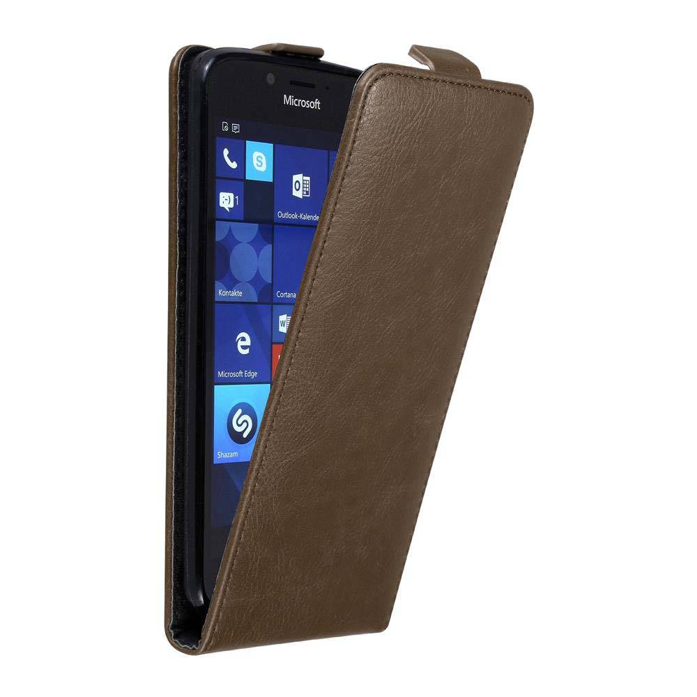 Cadorabo Hülle für Nokia Lumia 950 Schutz Hülle in Braun Flip Etui Handyhülle Case Cover
